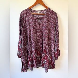 Paisley Print Red Women's Tunic
